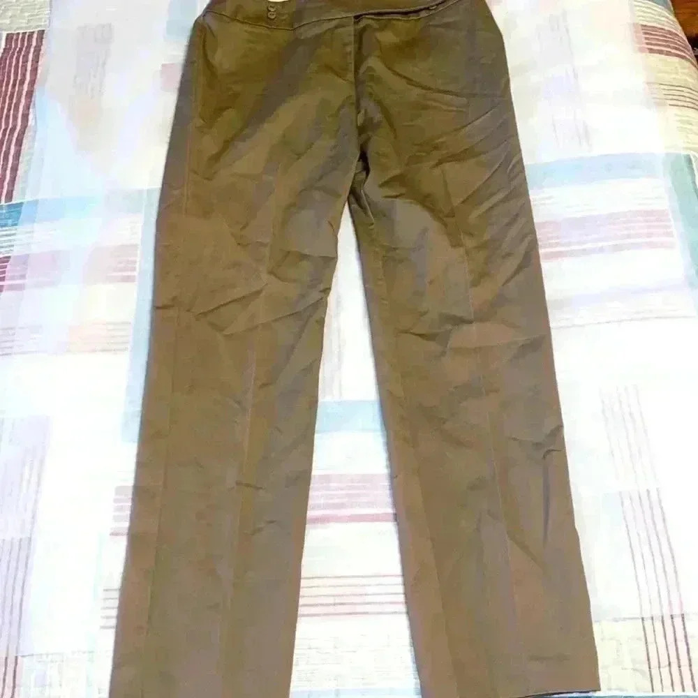 Classic straight pants Khaki color petite size